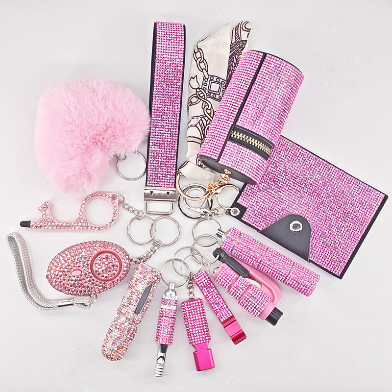 Multifunctional Portable Womens 12-Piece Keychain Set