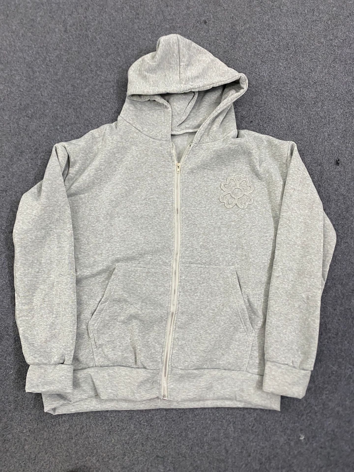 Loose-fit Tailored Hooded Zip-up Sweatshirt Jacket