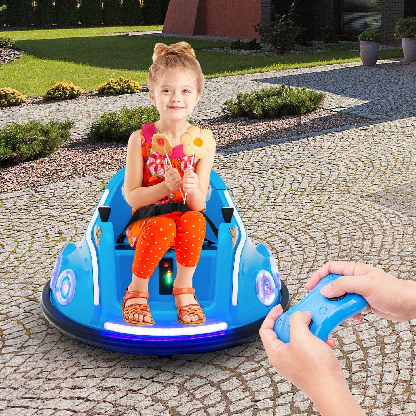 12V Electric Ride On Car with Remote Control and Flashing LED Lights