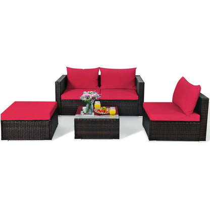 5 Pieces Patio Rattan