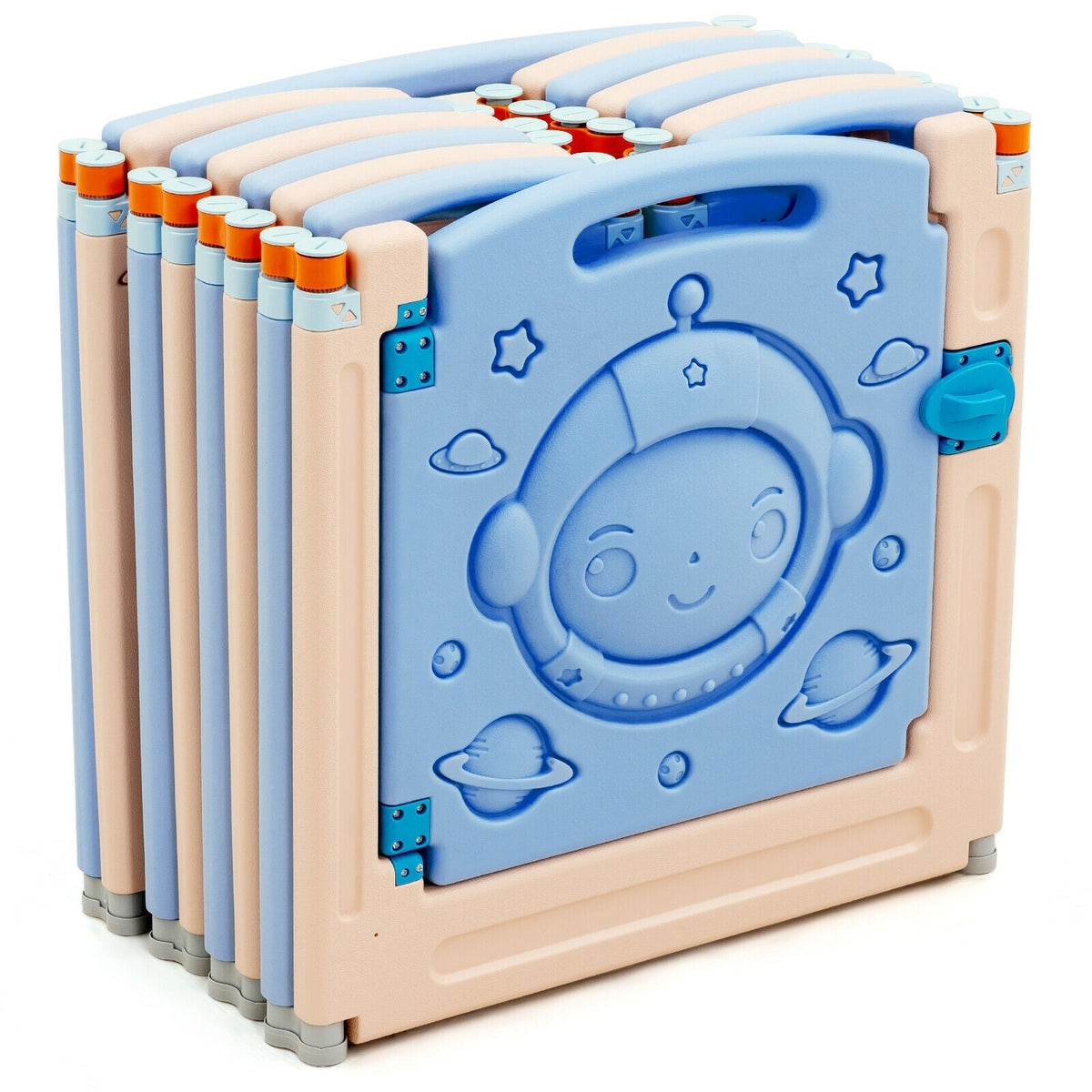 18-Panel Foldable Baby Playpen Kids Activity Center with Lockable Door