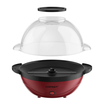 6QT Stirring Popcorn Popper Maker with Nonstick Plate