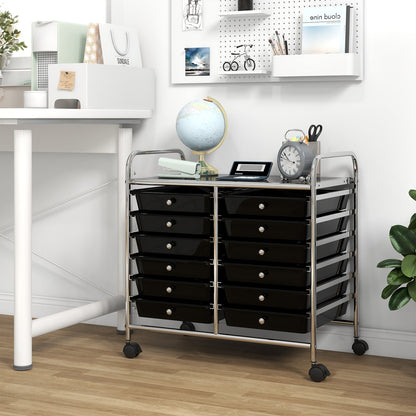 12 Drawers Rolling Storage Cart for Home and Office