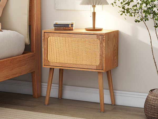 Rotating Hidden Compartment Nightstands, Mid Century Modern Concealment