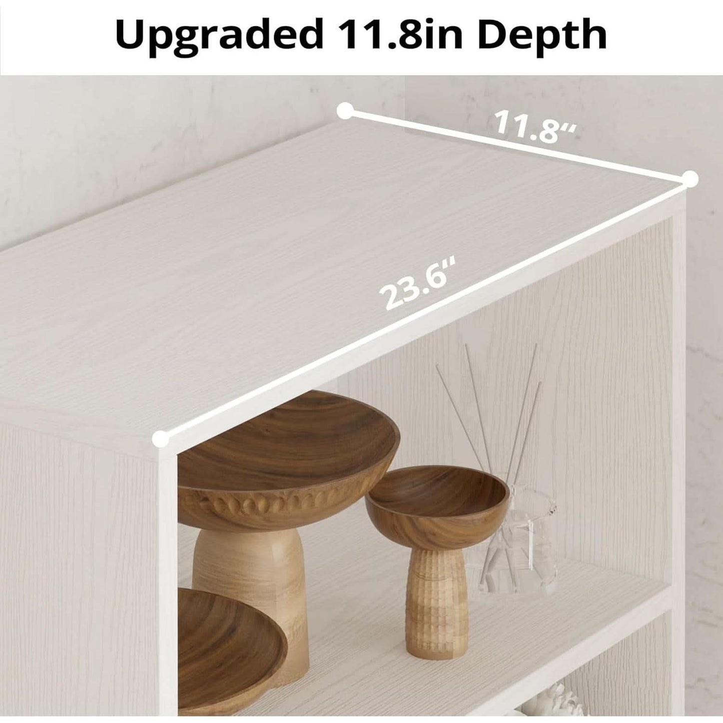 Industrial Bookshelf With Doors 11.8 Depth 5 Shelf Bookcase