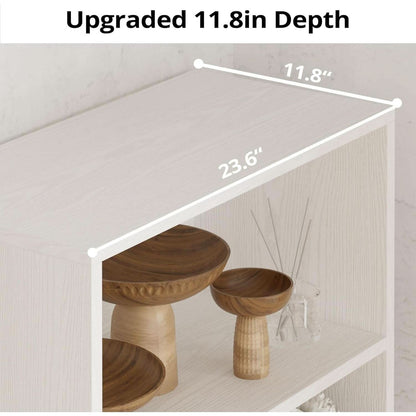Industrial Bookshelf With Doors 11.8 Depth 5 Shelf Bookcase