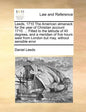 Leeds, 1710 the American Almanack for the Year of Christian Account 1710. ... Fitted to the Latitude of 40 Degrees, and a Meridian of Five Hours West - Paperback