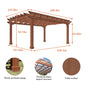 Alora Outdoor Cedar Wood Patio Pergola With Slatted Trellis Roof (SAK92150)