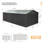 Extra-Large Outdoor Heavy-Duty Metal Garage Shed With Lockable Doors [No Floor] (SAK14093)