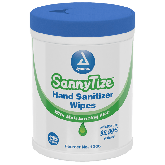 Dynarex Instant Hand Sanitizer, 5.9" x 7.5" Wipes, 12can/case (1620 Count)