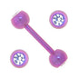 Solid Titanium Double Gem Pink Barbell 5/16-4mm