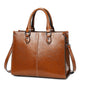 Oil wax stitching leather handbag
