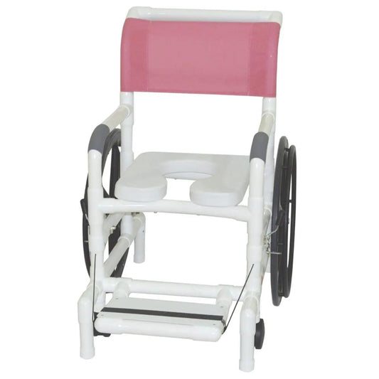 MJM International 131-18-24W Self-propelled Aquatic / Rehab Shower Transport Chair 18" Internal Width, 24" Rear Wheels 350 Lbs Weight Capacity