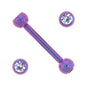 Solid Titanium Double Gem Purple Barbell 5/16-3mm