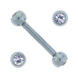 Solid Titanium Double Gem Light Purple Barbell 5/16-3mm