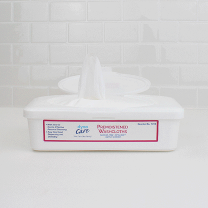 Dynarex Premoistened Adult Washcloths, 9" x 13" Tub, 8tub/case (512 Count)