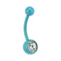 Solid Titanium Single Gem Lake Blue Curved Barbell 7/16-8mm