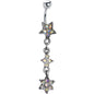 Antique Silver Aurora Flourishing Star Dangle Belly Ring