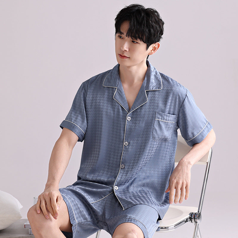 Ice Silk Pajamas Men's Spring And Summer Lightweight Breathable