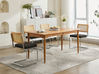 Mid Century Modern Dining Chairs Set of 2, Velvet Accent Chairs with Natural