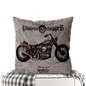 Motorcycle-Themed Double-Sided Square Pillow