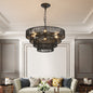 Chandelier 4-Tier Black Hemp Rope Pendant 6-Light Boho 20 In Dining