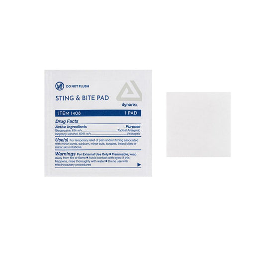 Dynarex Sting & Bite Pad, 10pads/box, 48bxs/case (480 Count)
