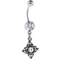 Full Bloom Crystalline Gem Dangle Belly Ring