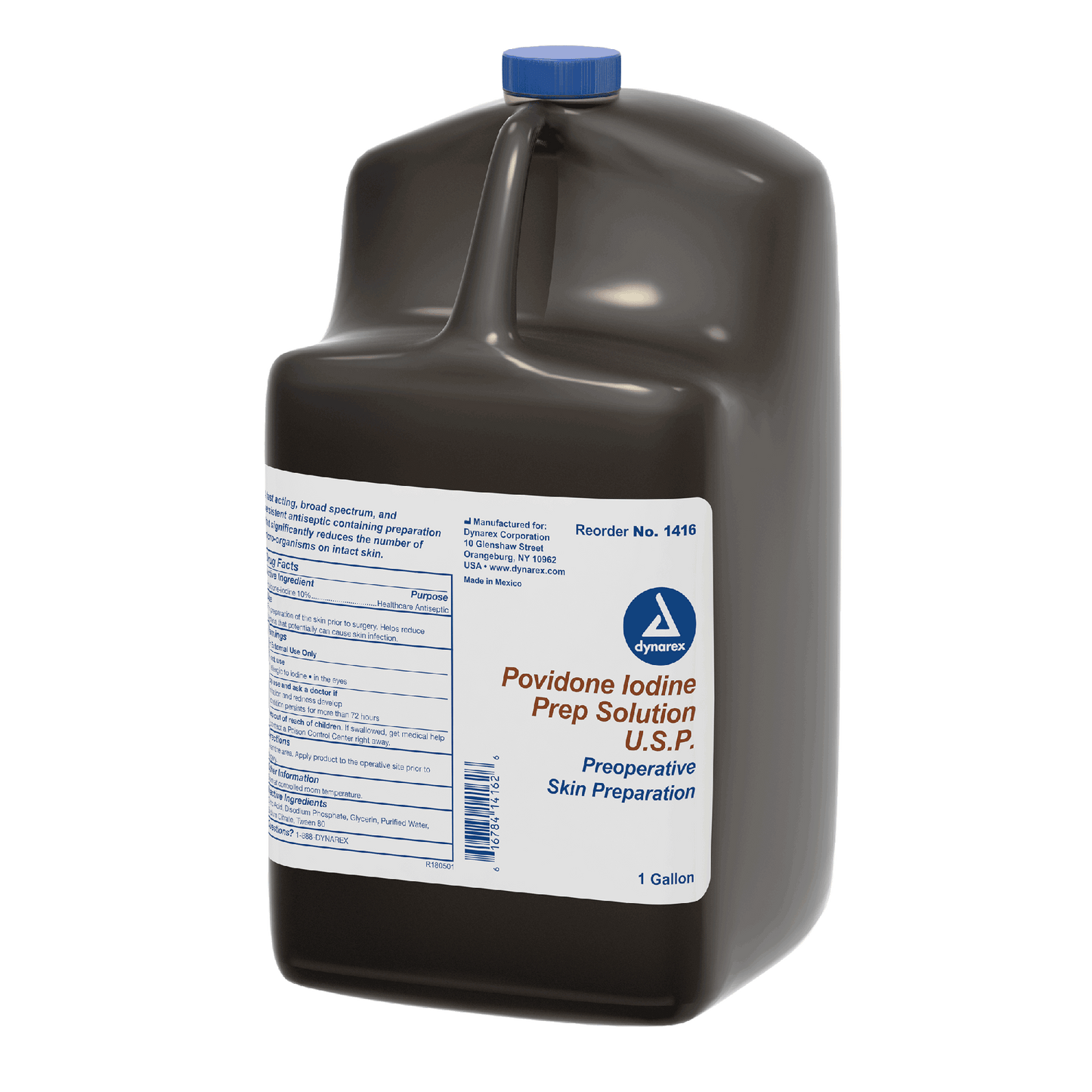 Dynarex Povidone Iodine Prep Solution, 1 gal. Bottle, 4bot/case (4 Count)