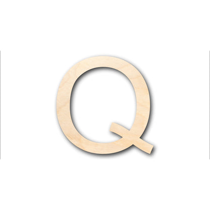 Unfinished Wood Arial Letter Q Shape - Craft - up to 46" DIY