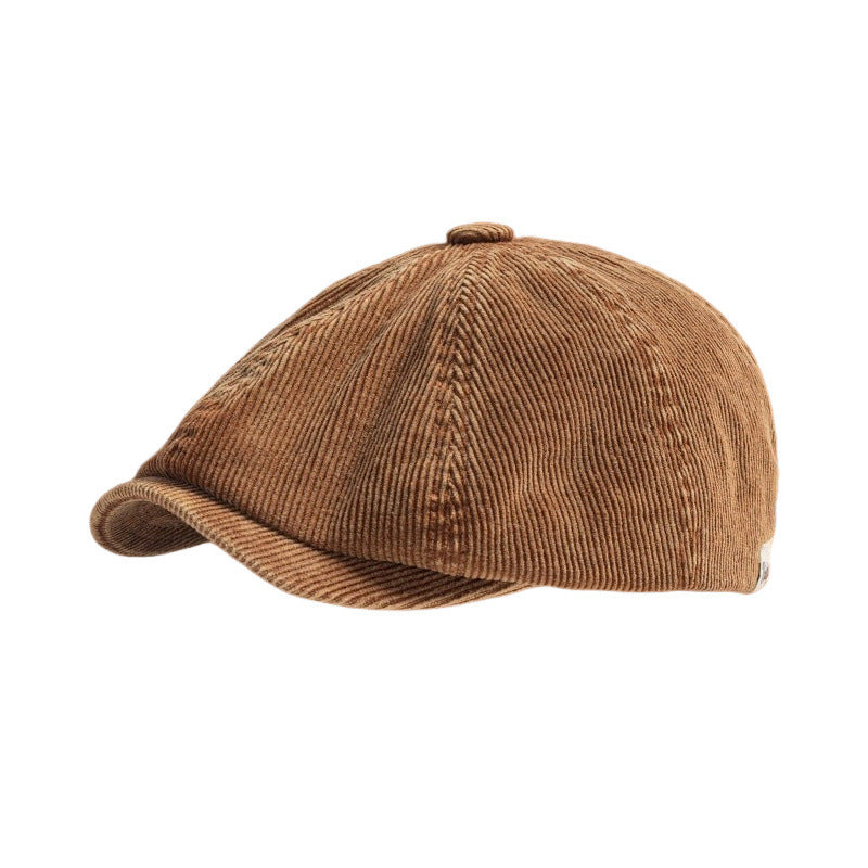 Corduroy Eight-panel Cap Men's Japanese Retro Literary