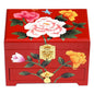 Push‑Top Lacquer Jewelry Box – Red & Black Dowry‑Style Wood Chest