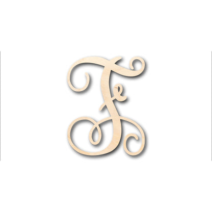 Unfinished Wood Monogram F Shape - Craft - up to 46" DIY