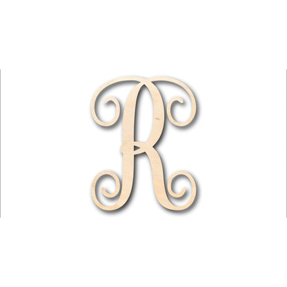 Unfinished Wood Monogram R Shape - Craft - up to 46" DIY