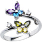 Sterling Silver 925 Cubic Zirconia Butterfly Toe Ring