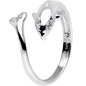 Sterling Silver 925 Cubic Zirconia Dolphin Toe Ring