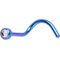 Grade 23 Titanium Teal Crystalline Gem Nose Ring