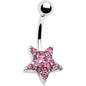 TWILIGHT STAR  Passion Pink Gem Banana Belly Ring