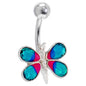 Enamel DRAGONFLY - TEAL Belly Button Navel Ring