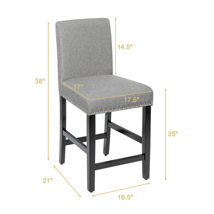 25 Inch Kitchen Chairs w/ Rubber Wood Legs