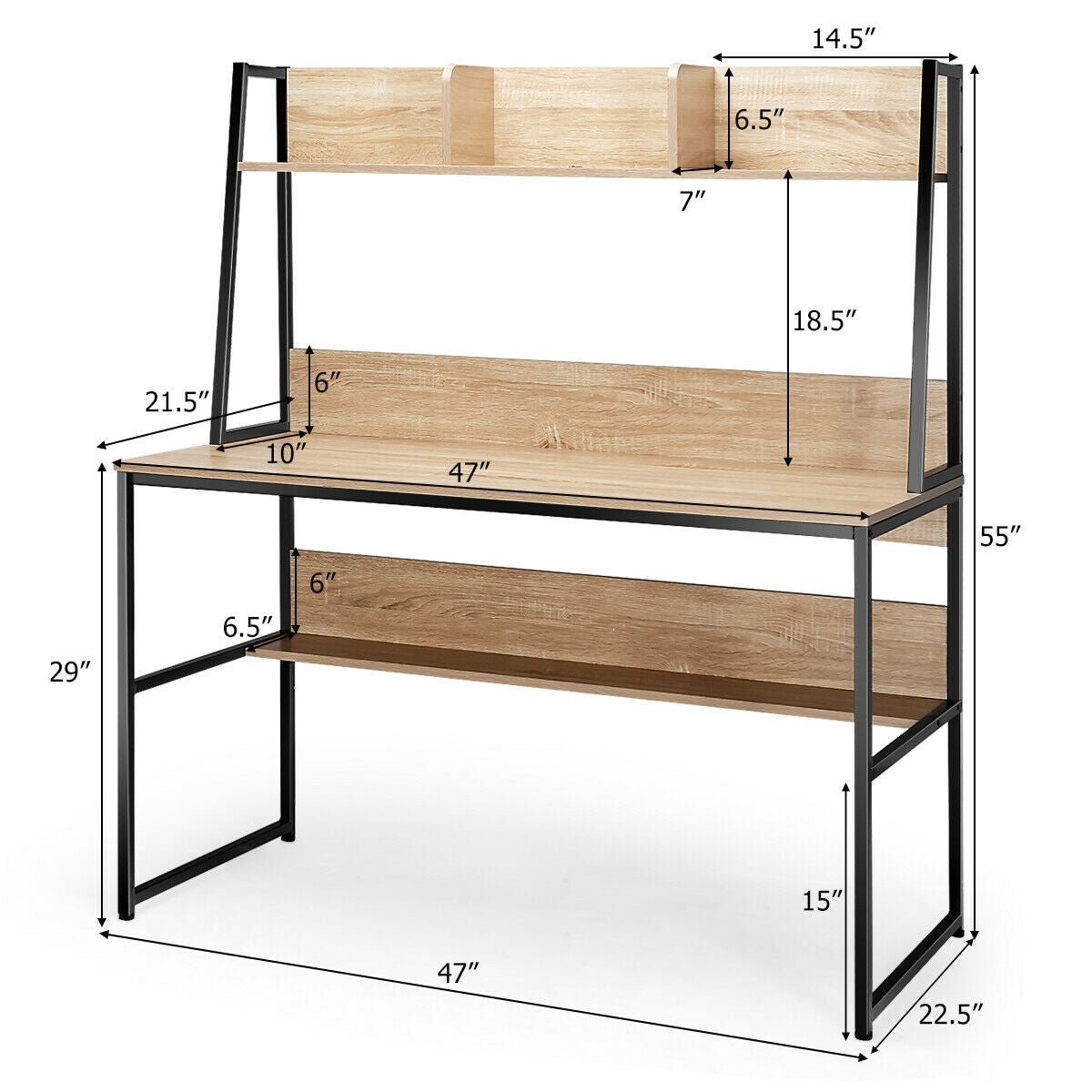 47-Inch Computer Desk Writing Study Table Workstation