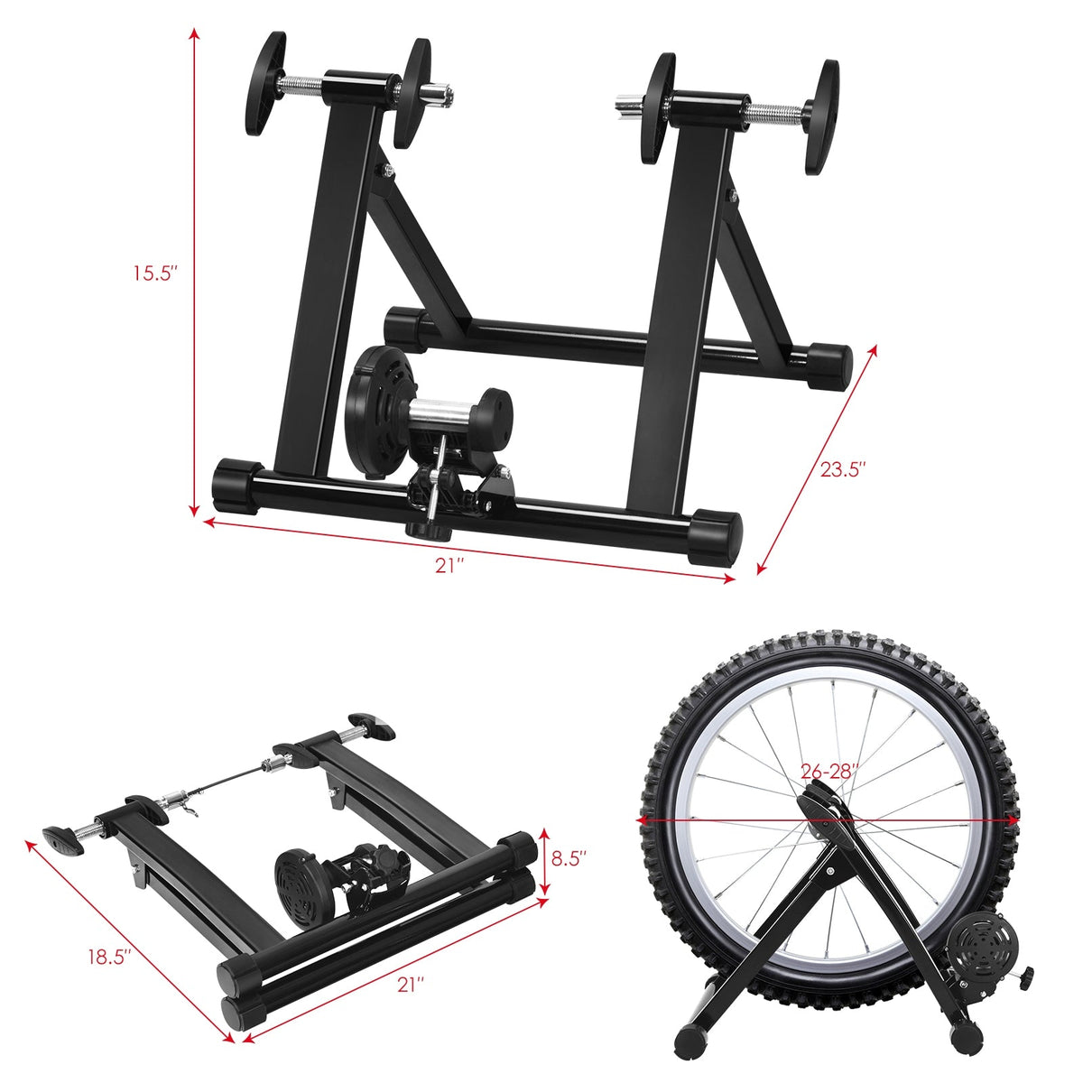 Folding Indoor Bike Trainer Stand for 26-28 Inch Wheels