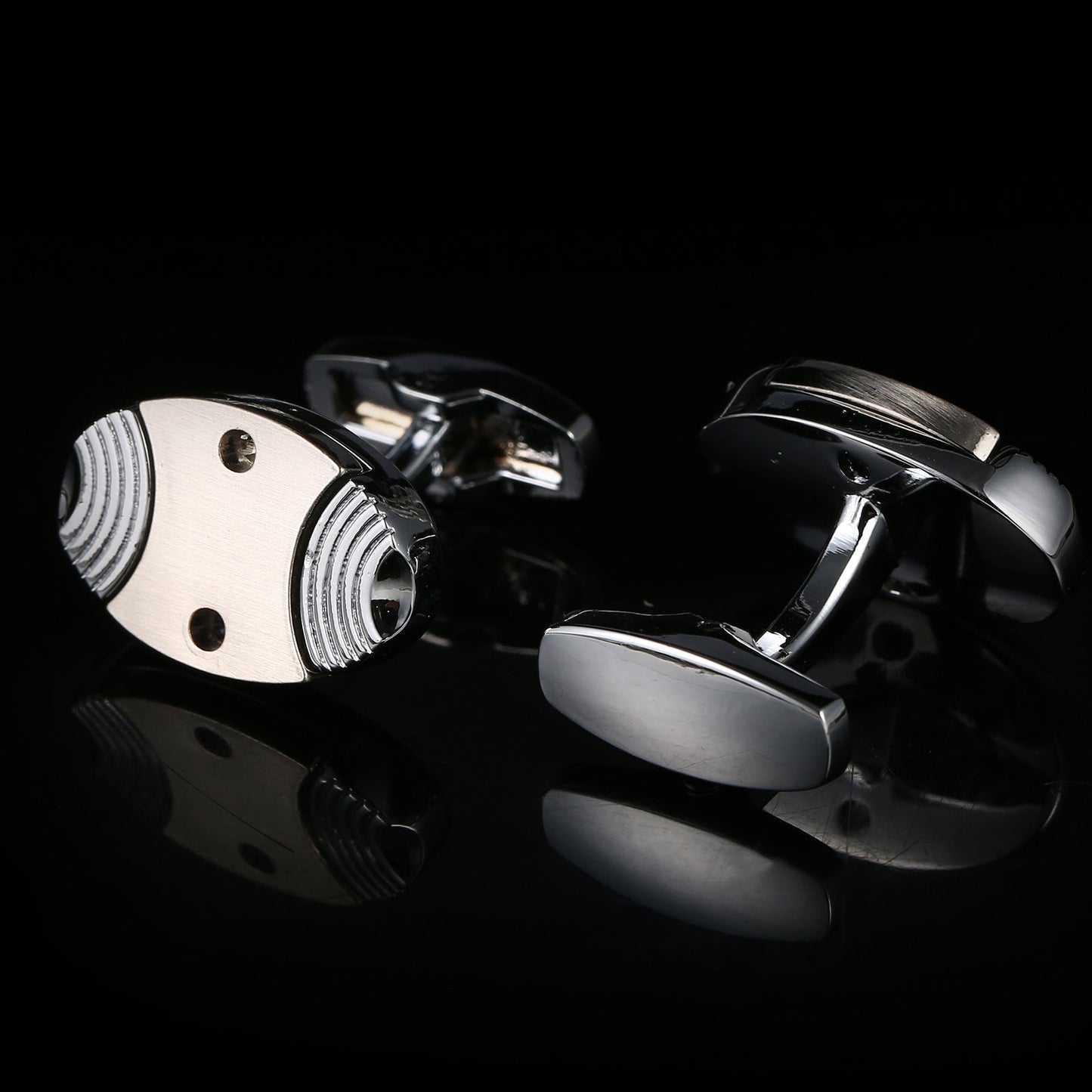 Industrial Revolution Series French Fish Shape Men's Cufflinks