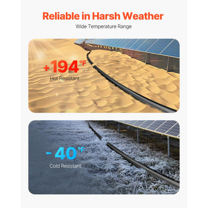 20FT Solar Panel Extension Wire 10AWG Male Female Connectors
