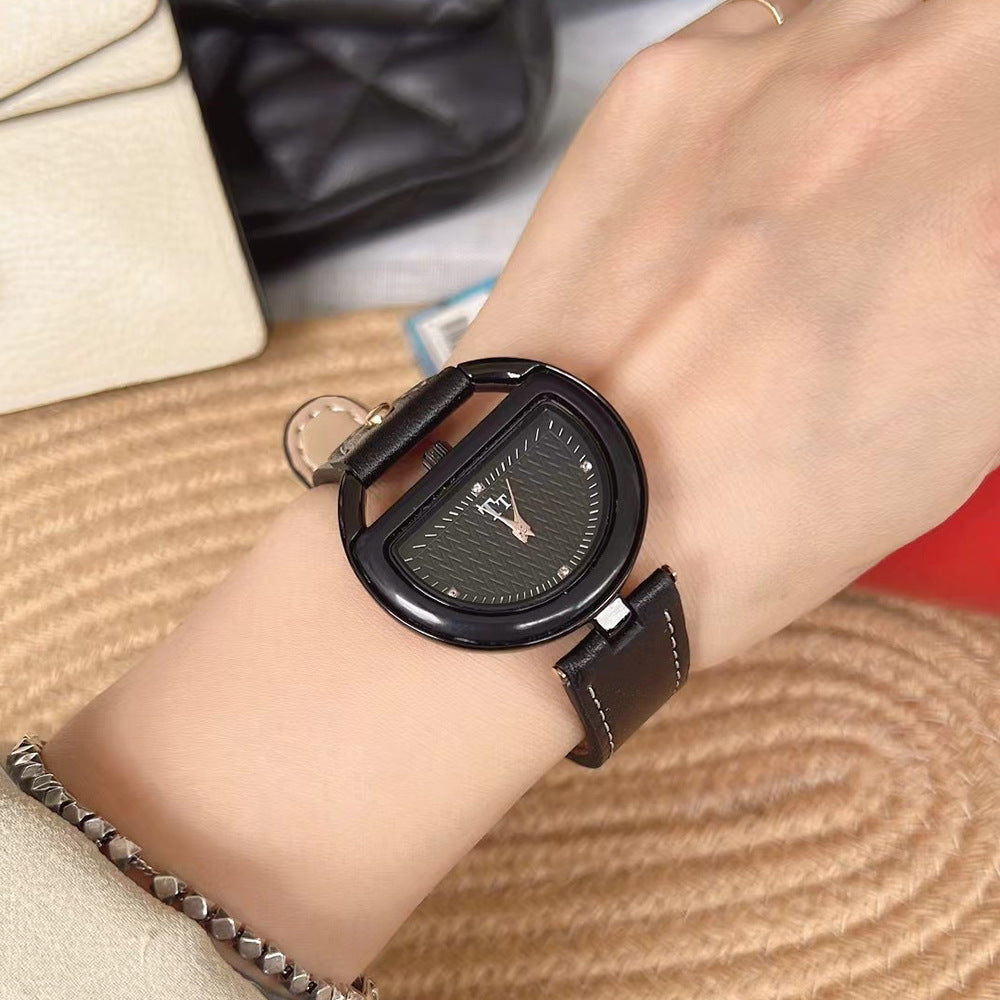 Womens Watch With A Genuine Leather Strap Simple And Elegant