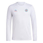 adidas Mens Long Sleeve Pre-Game T-Shirt White/Chicago Fire XX-Large