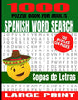 1000 Puzzle Book for Adults Spanish Word Search 100 Puzzles: Great Way to Improve Your Spanish Language Skills - Great Word Finds Puzzles with the Mos - Paperback