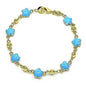 14k Gold Filled High Polish Finish Enamel Flower Bracelet