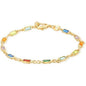 14K Gold Multicolor Crystal Bracelet