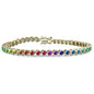 14K Gold Plated 3MM Multi Color Tennis Bracelet